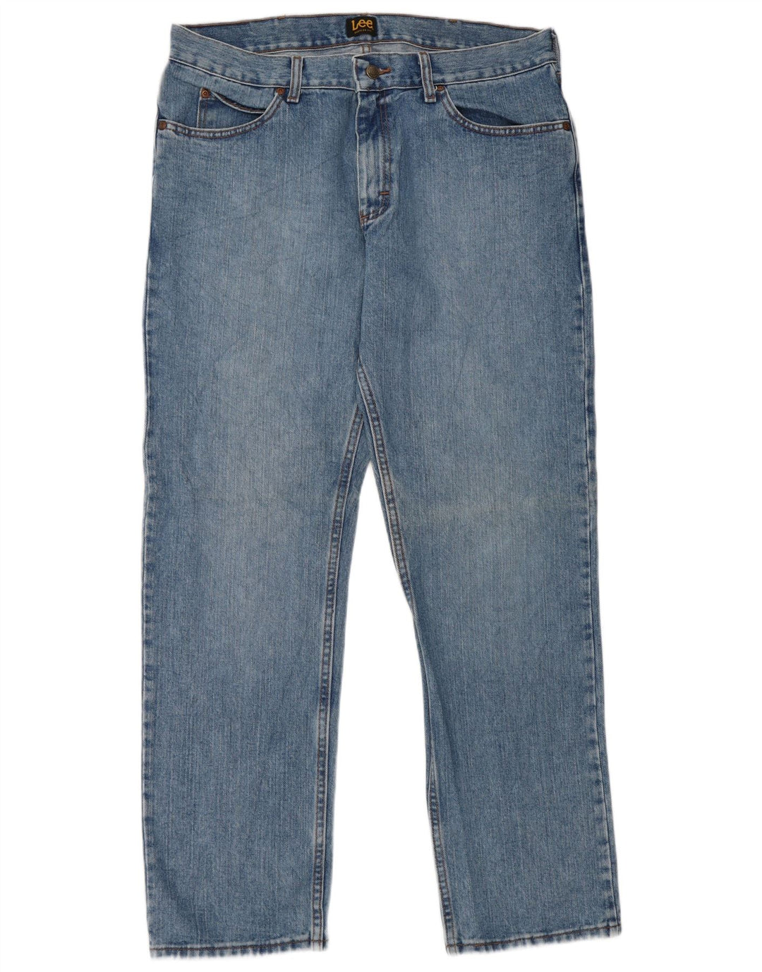 Jeans dritti da uomo vestibilità regolare LEE W35 L32 in cotone blu