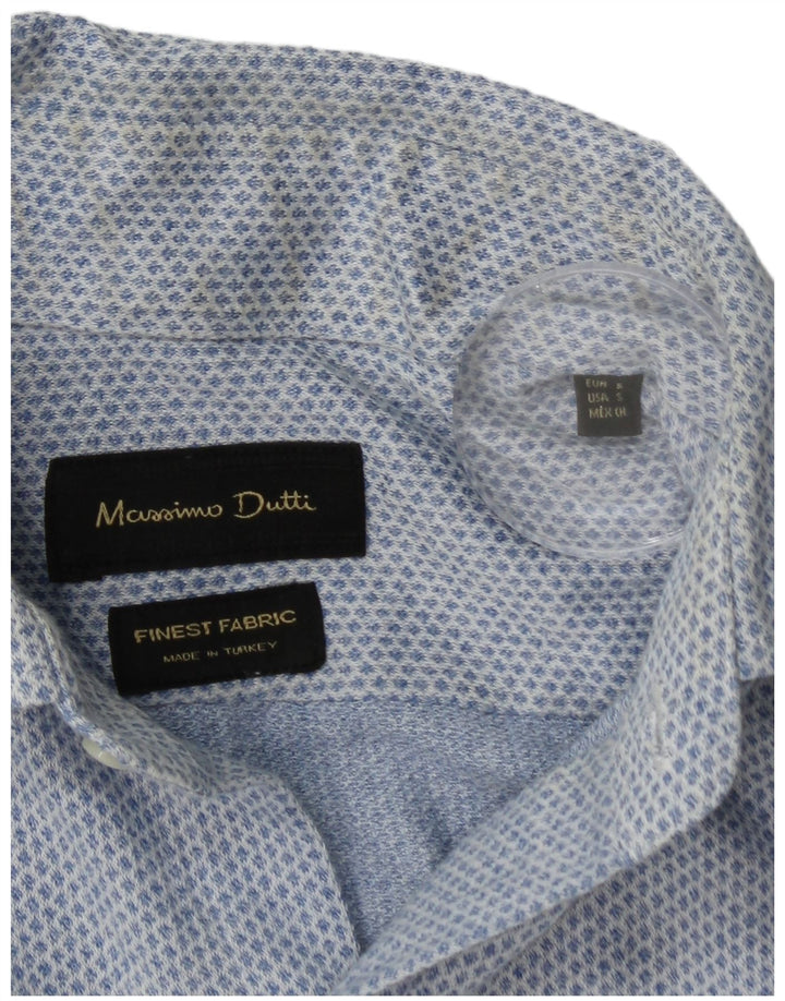 MASSIMO DUTTI Mens Shirt Small Blue Spotted