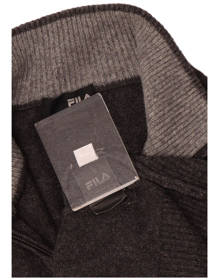 Maglione Fila da uomo con zip e collo in lana grigio medio