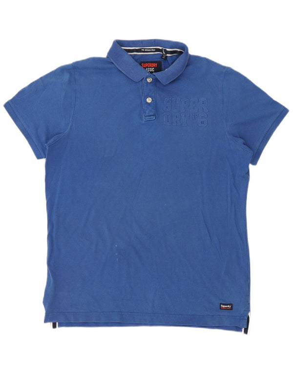 Polo grafica da uomo Superdry 2XL in cotone blu