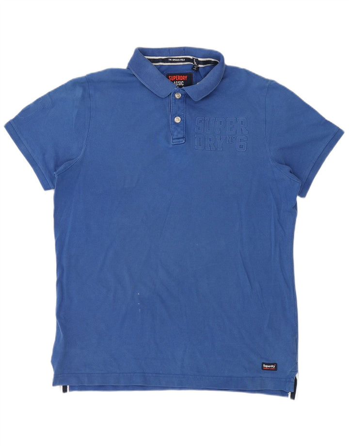 Polo grafica da uomo Superdry 2XL in cotone blu