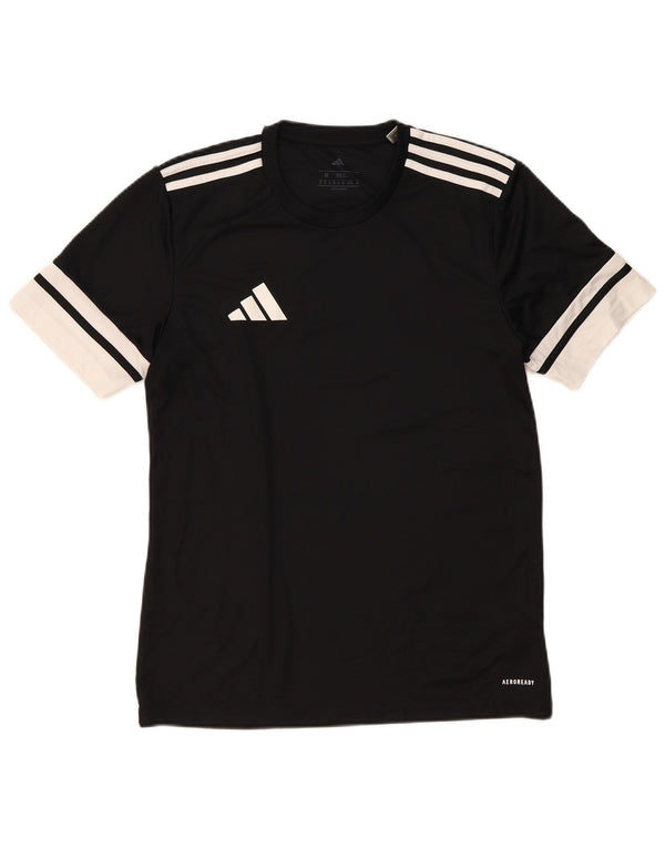 T-shirt Adidas Aeroready da uomo Top in poliestere color block medio nero