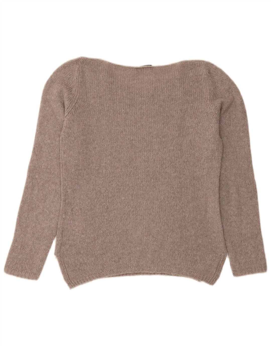 Maglione maglione con scollo a barca da donna Fred Perry UK 10 piccolo grigio poliammide