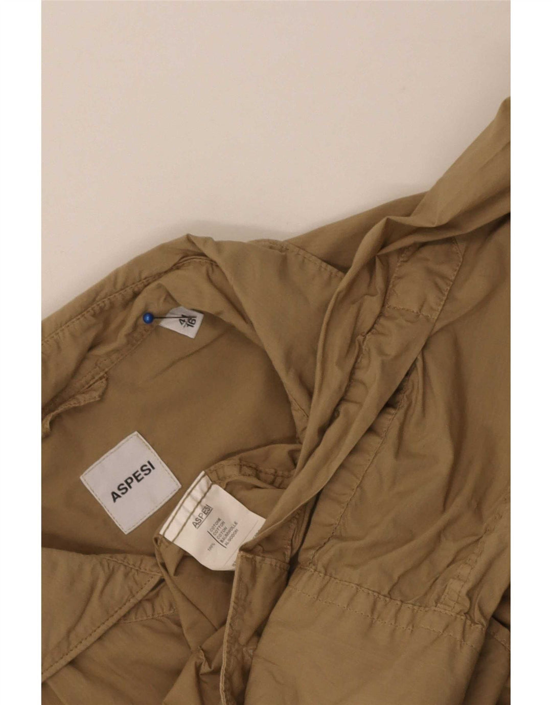 Camicia da uomo Aspesi taglia 41 16 grande cotone kaki