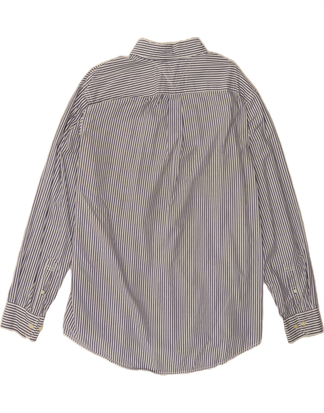 TOMMY HILFIGER Mens Shirt Large Navy Blue Pinstripe Cotton Vintage Tommy Hilfiger and Second-Hand Tommy Hilfiger from Messina Hembry 