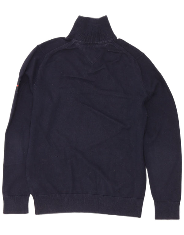 Tommy Hilfiger Uomo Maglione con zip Collo Maglione color block blu navy medio
