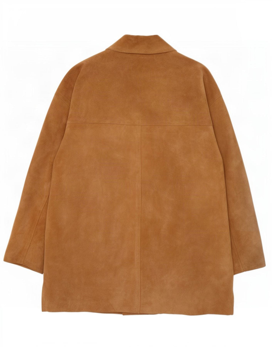 Soprabito vintage da donna oversize in pelle scamosciata IT 42 in pelle beige medio