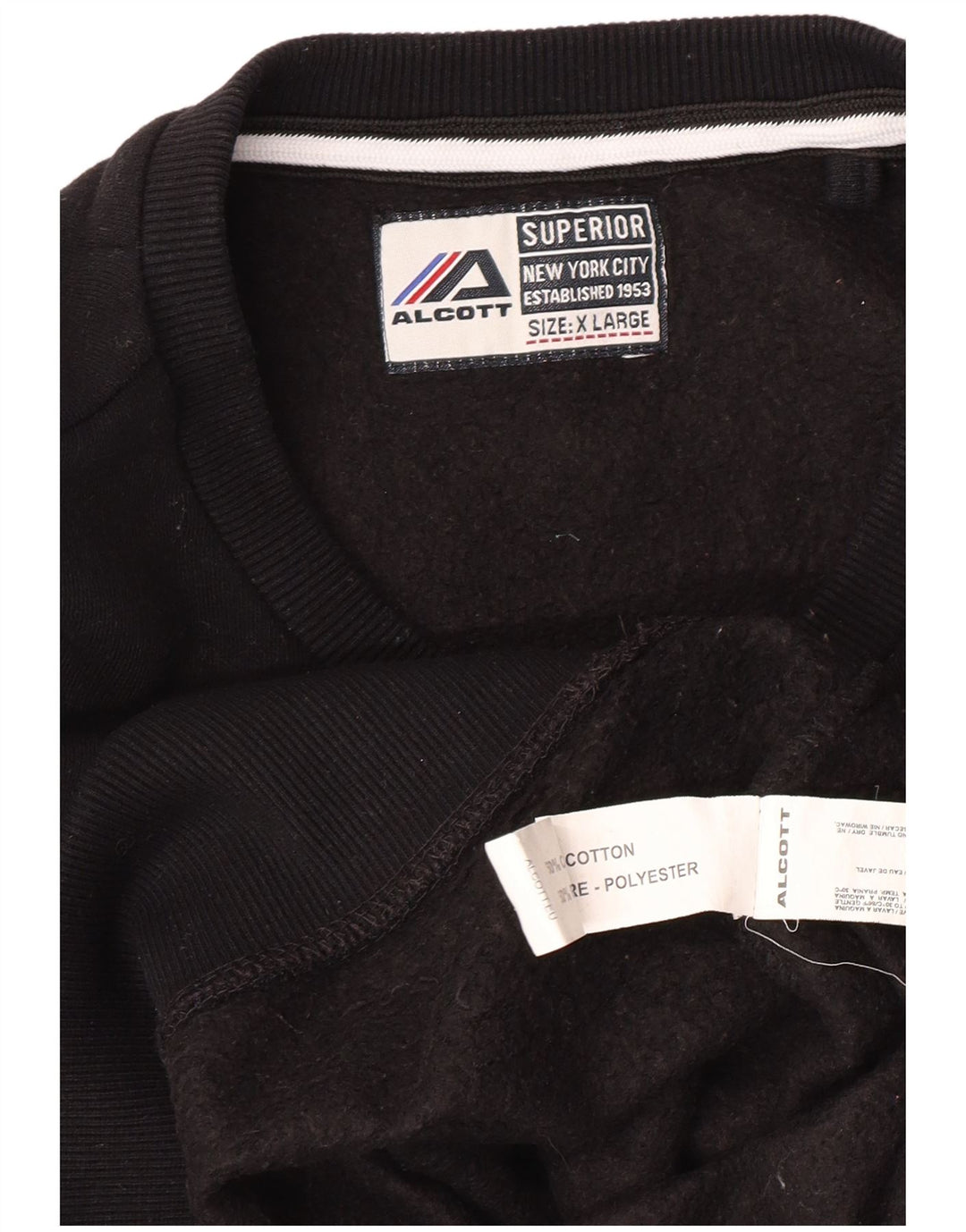 Felpa grafica da uomo ALCOTT New York City, maglione XL, cotone nero