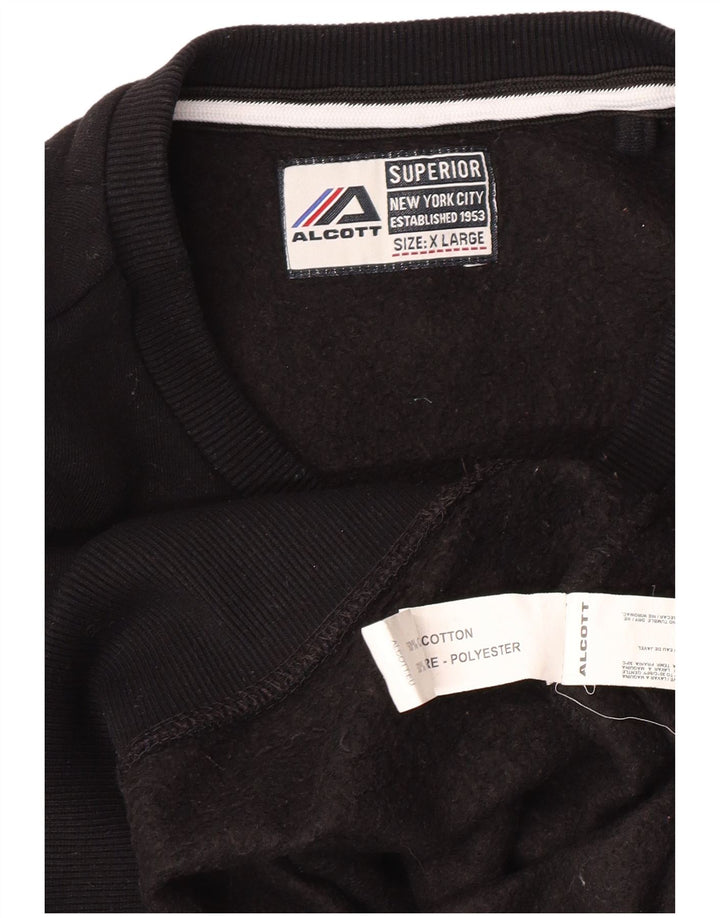 Felpa grafica da uomo ALCOTT New York City, maglione XL, cotone nero