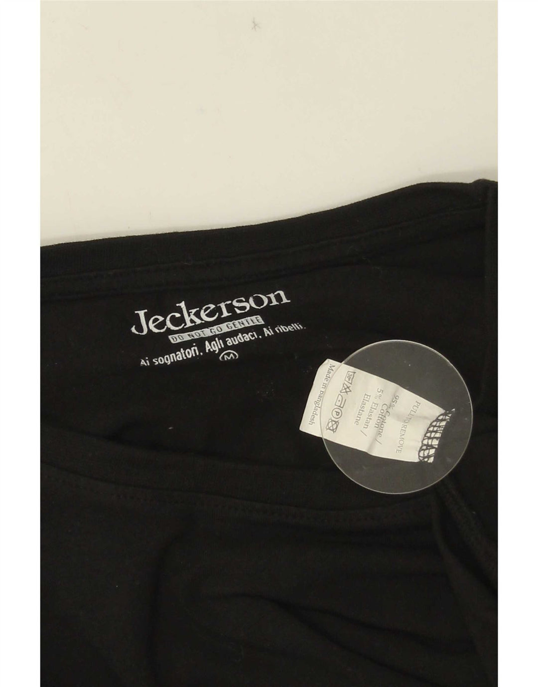 T-shirt grafica da uomo Jeckerson Top in cotone nero medio