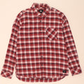 Camicia Quiksilver da uomo in flanella vestibilità regolare, cotone a quadri rossi grandi