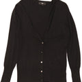 MOSSIMO Womens Cardigan Sweater UK 12 Medium Black Nylon Vintage Mossimo and Second-Hand Mossimo from Messina Hembry 
