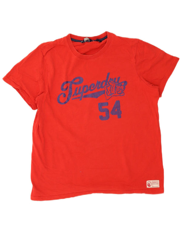 T-shirt grafica da uomo Superdry Top XL in cotone rosso