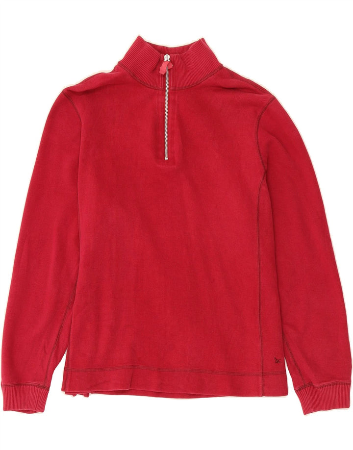 EDDIE BAUER Womens Zip Neck Sweatshirt Jumper UK 16 Large Red Cotton Vintage Eddie Bauer and Second-Hand Eddie Bauer from Messina Hembry 