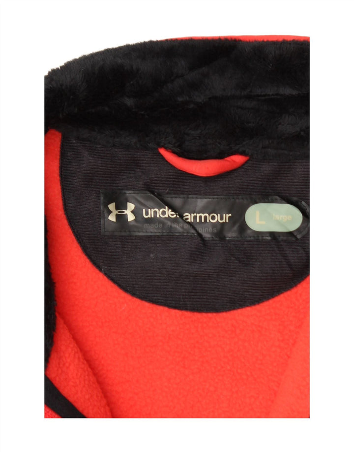 Giacca da tuta da uomo UNDER ARMOUR Grande poliestere geometrico rosso