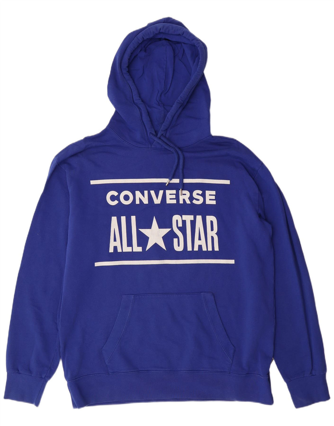 CONVERSE Felpa con cappuccio grafica da uomo grande in cotone blu