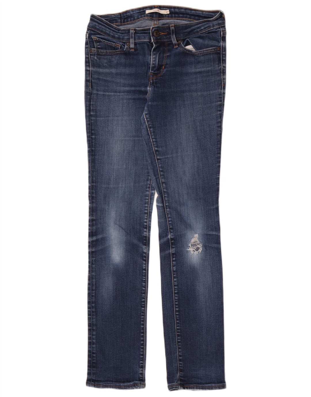 LEVI'S Jeans da donna 712 slim effetto consumato W27 L30 cotone blu