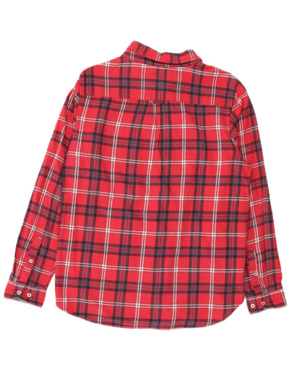 Crew Clothing Camicia da donna in flanella dalla vestibilità rilassata UK 12 Medium Red Check