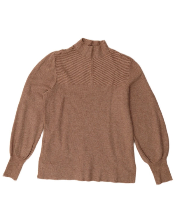 Maglione maglione a collo alto da donna Marks & Spencer UK 14 Marrone medio