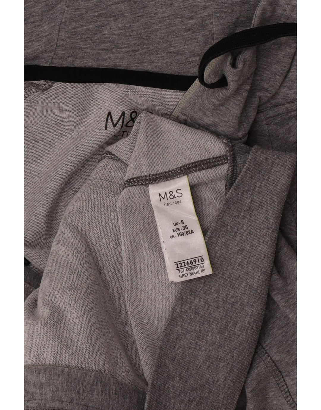Maglione con cappuccio e zip da donna Marks & Spencer UK 8 piccolo grigio chiazzato