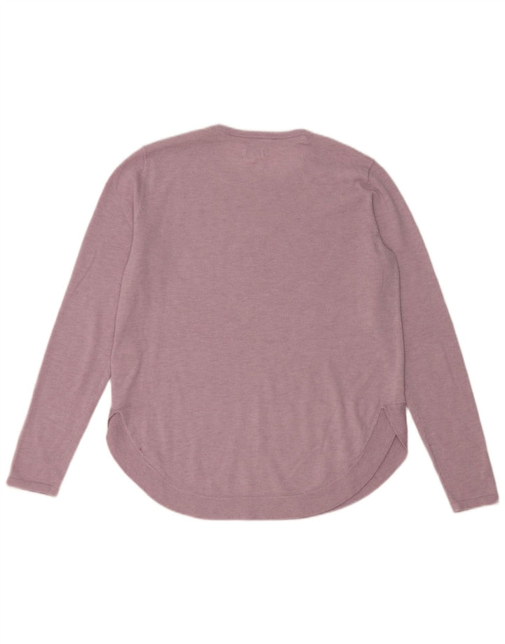Maglione maglione girocollo oversize da donna Fat Face UK 10 piccolo viola