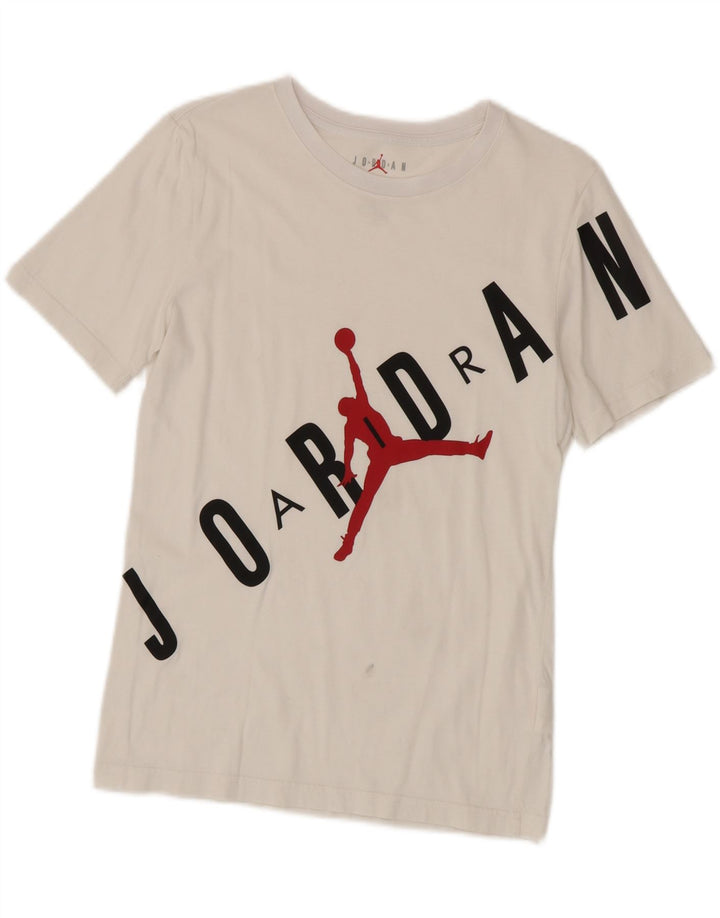 T-shirt grafica Jordan da bambino, 12-13 anni, in cotone bianco