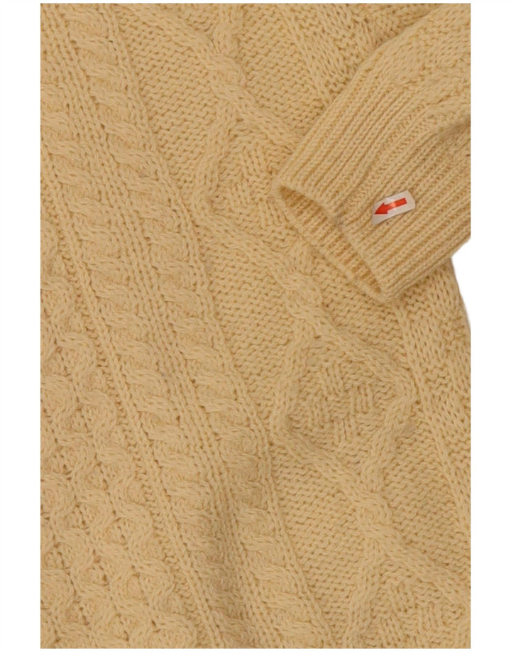 arancrafts Maglione girocollo da uomo in lana beige medio