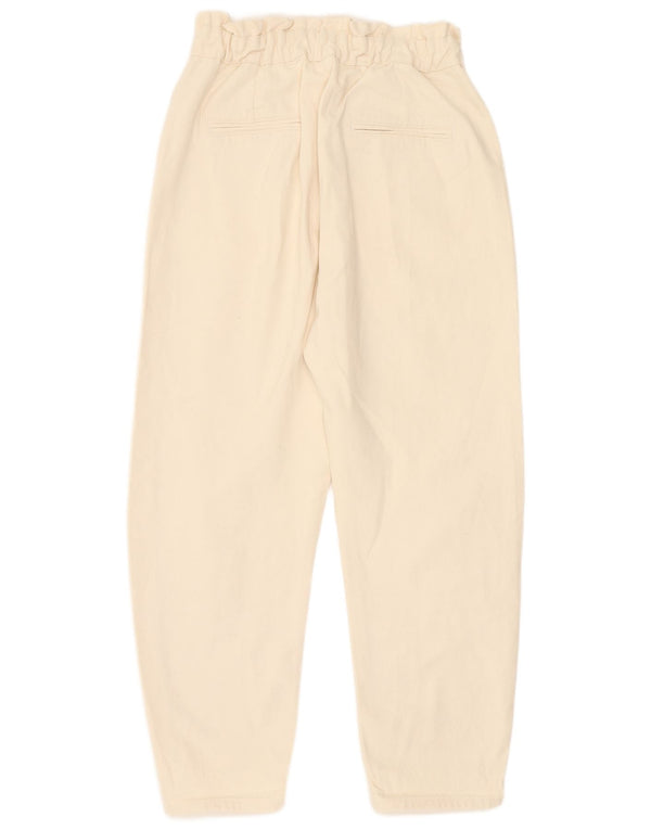 Zara Jeans affusolati a vita alta da donna EU 36 XS W26 L25 Cotone beige