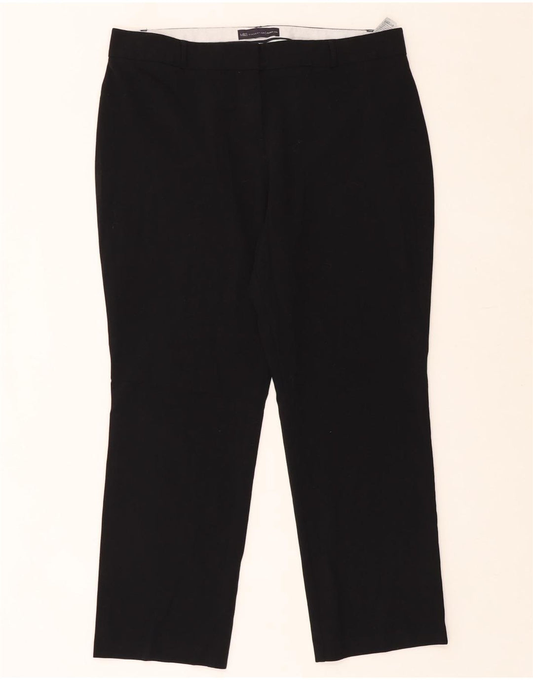 MARKS & SPENCER Pantaloni da abito corto da donna UK 14 Medio W34 L26 Nero