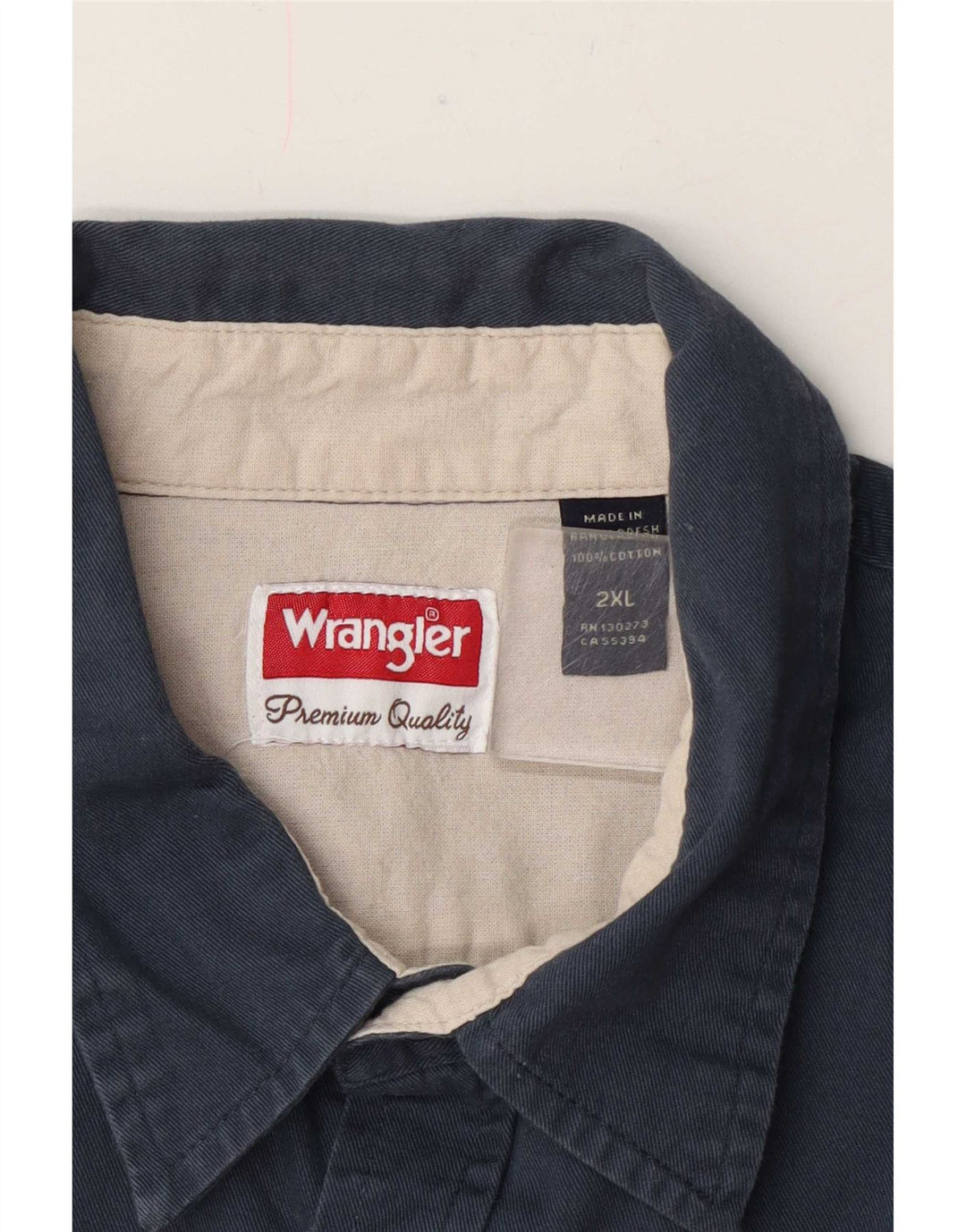 Camicia da uomo Wrangler 2XL cotone blu navy