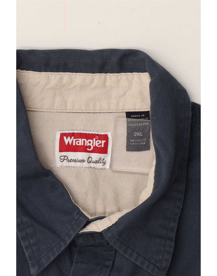 Camicia da uomo Wrangler 2XL cotone blu navy