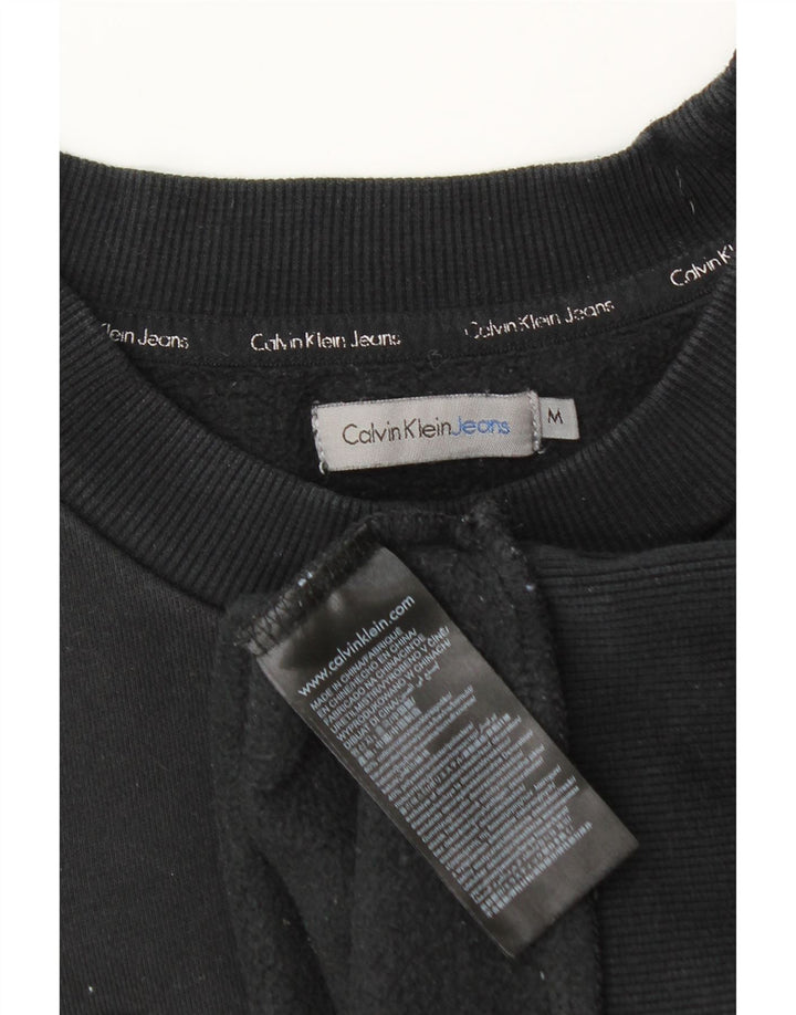Felpa grafica da donna Calvin Klein Jeans Jumper UK 14 Medium Nero