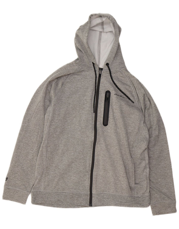 EDDIE BAUER Maglione con cappuccio e zip da uomo grande poliestere grigio