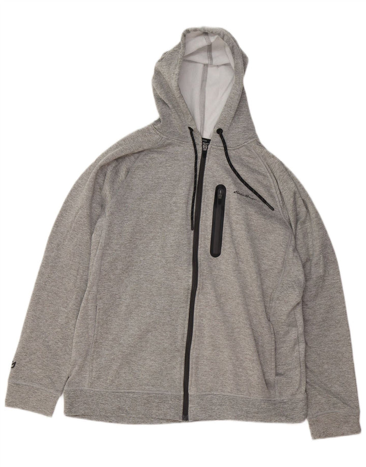 EDDIE BAUER Maglione con cappuccio e zip da uomo grande poliestere grigio