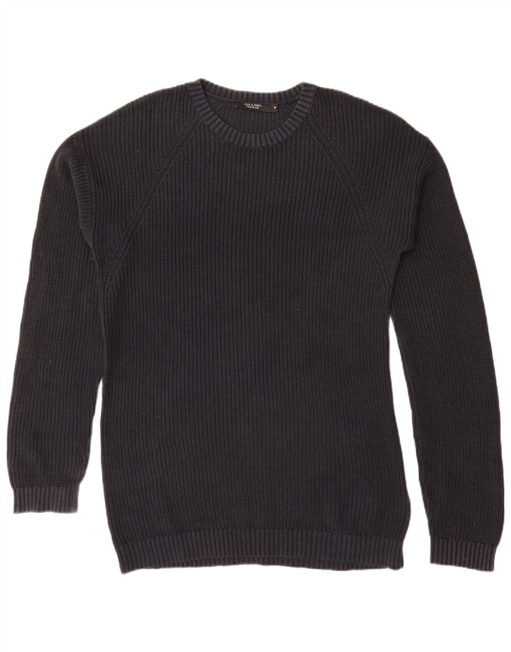 JACK & JONES Maglione maglione girocollo da uomo in cotone blu navy medio