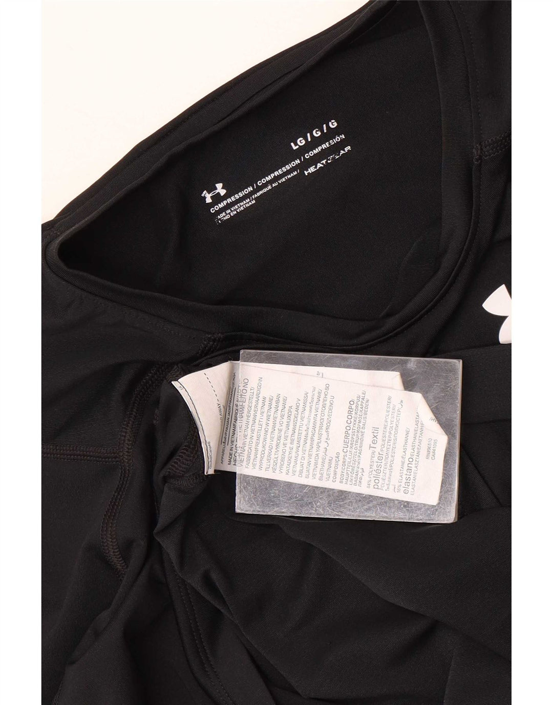Under Armour Mens Heat Gear Top manica lunga grande poliestere nero