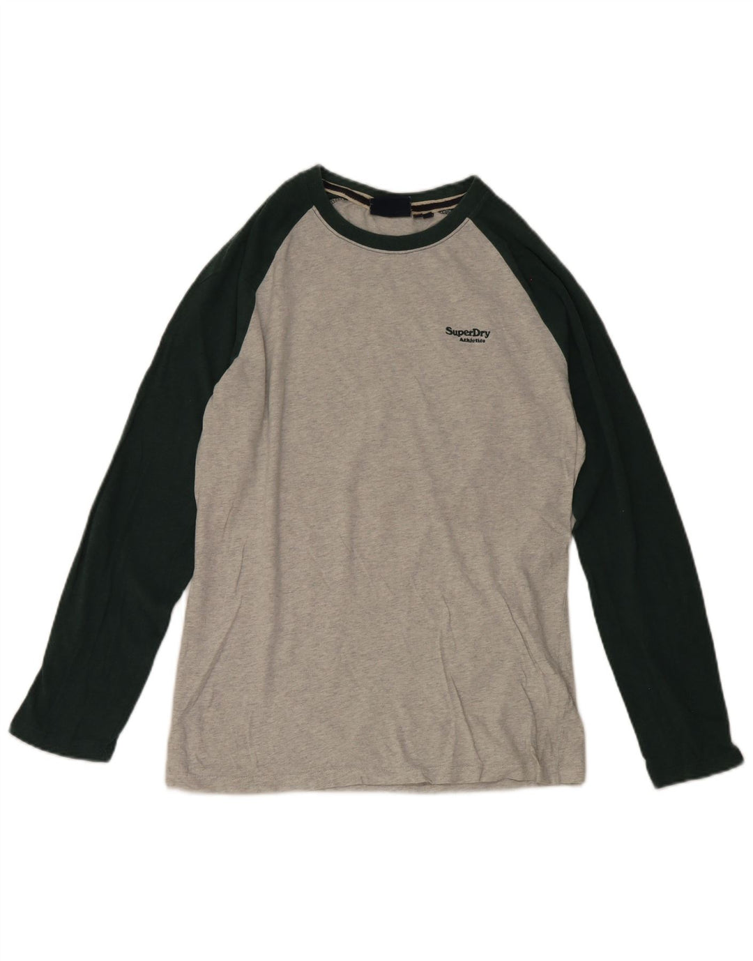 Top da uomo Superdry a maniche lunghe in cotone color block grigio medio