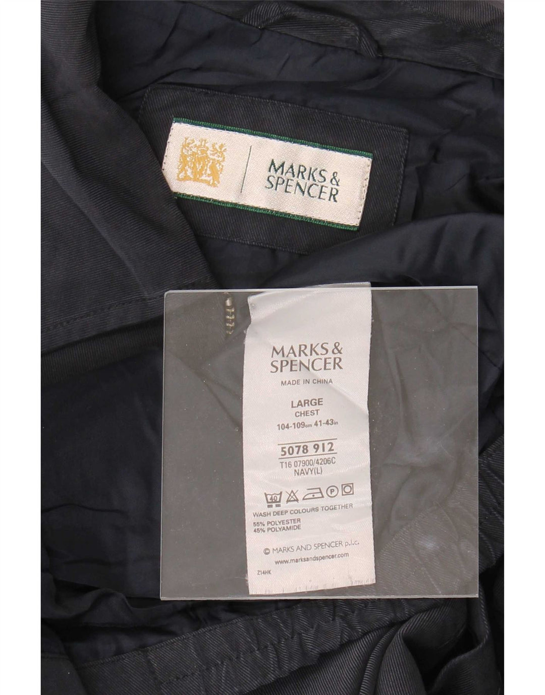 Giubbotto bomber da uomo Marks & Spencer UK 40 grande poliestere blu navy