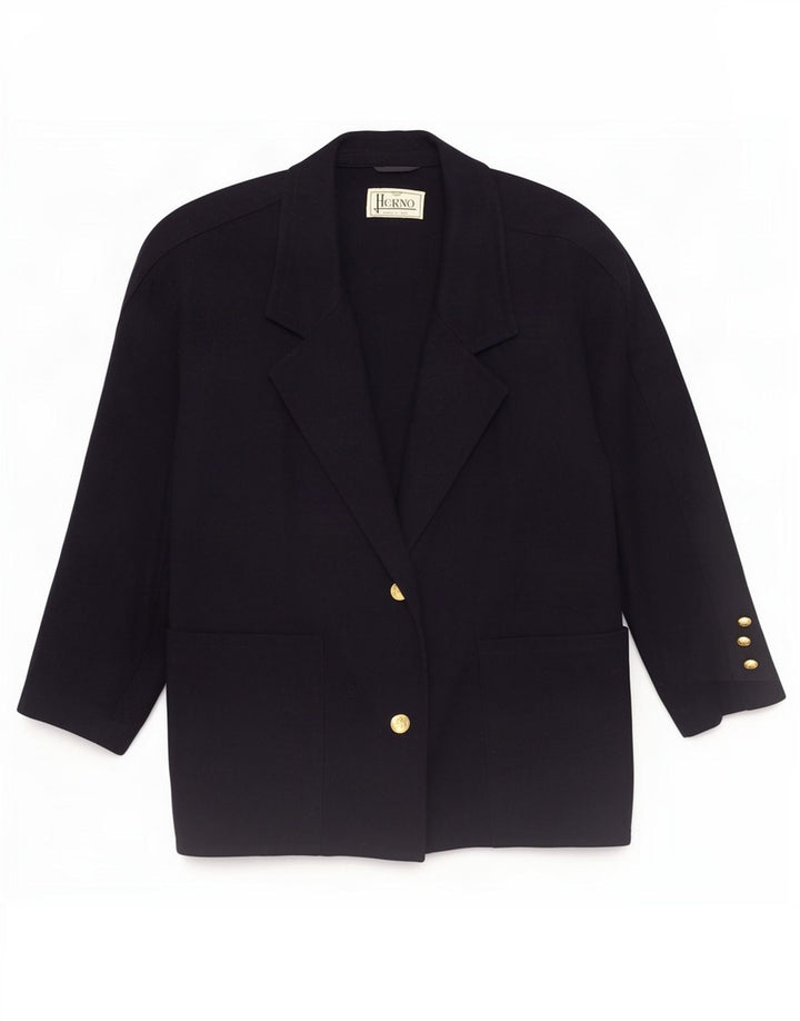Giacca Blazer a 2 Bottoni Herno da Donna IT 44 Medio Blu Navy Lana