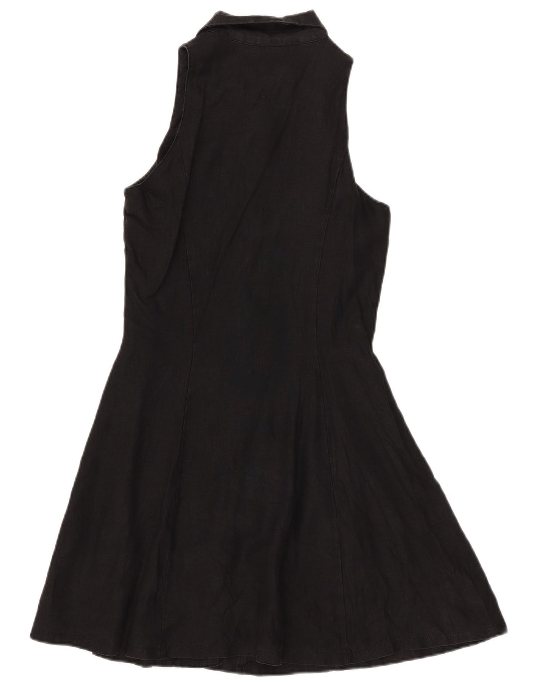 Abito da donna a trapezio senza maniche Benetton IT 44 Lino medio nero