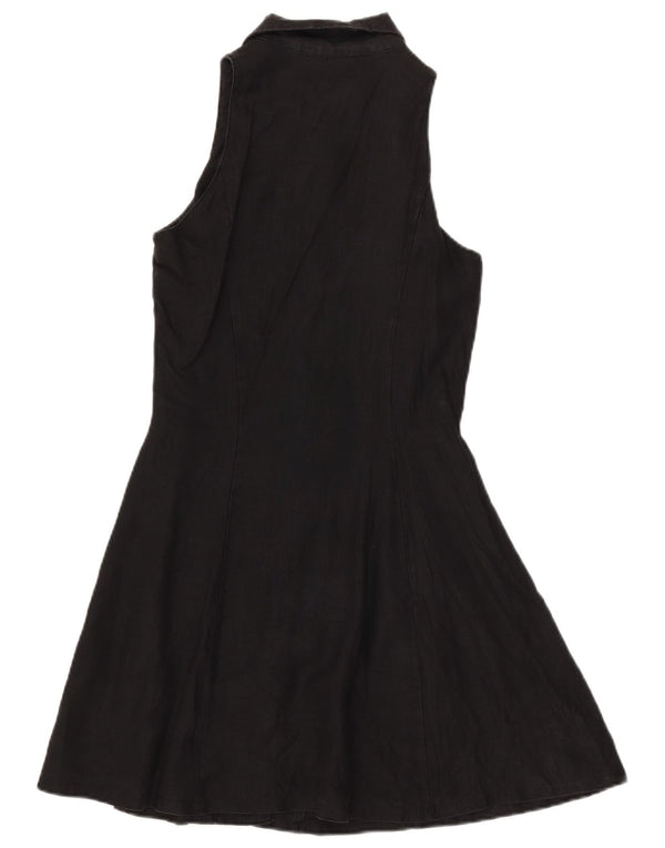 Abito da donna a trapezio senza maniche Benetton IT 44 Lino medio nero
