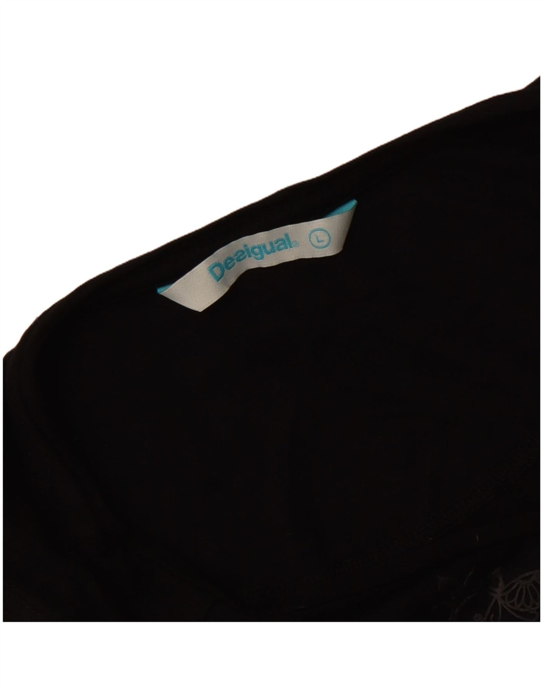 Desigual Donna Tunica Senza Maniche Top UK 14 Grande Nero Floreale