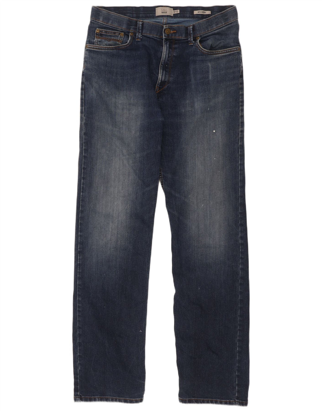 Jeans dritti da uomo Marks & Spencer W34 L33 cotone blu