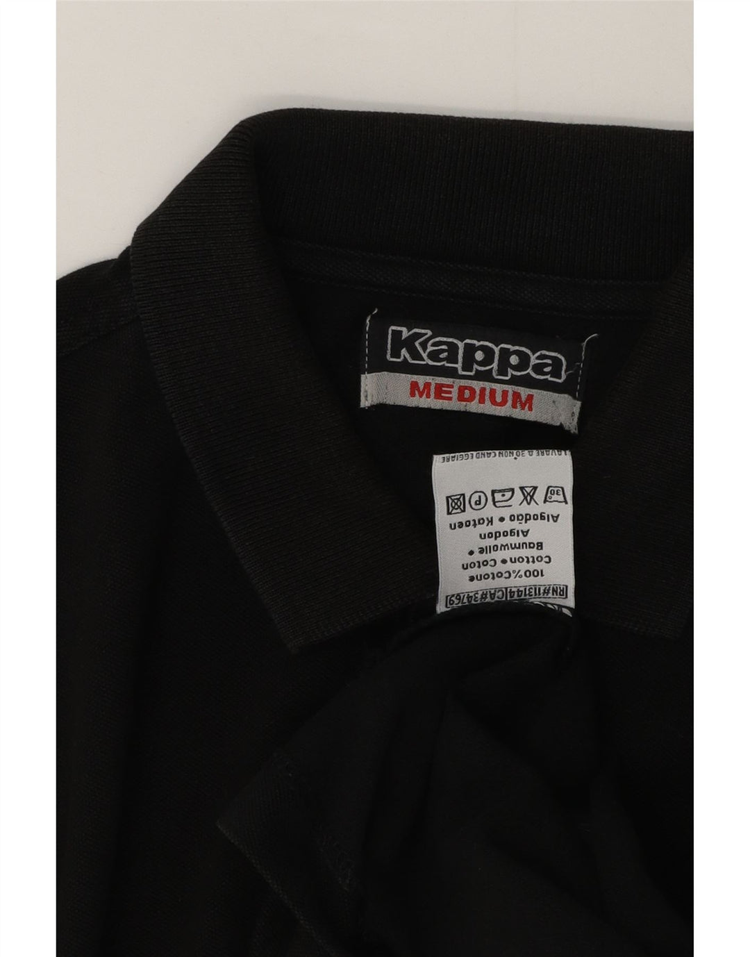 Polo Kappa Uomo Media Nera In Cotone