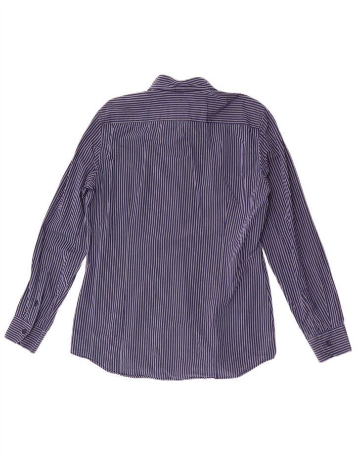 Camicia Uomo BENETTON Gessato Medio Blu Navy