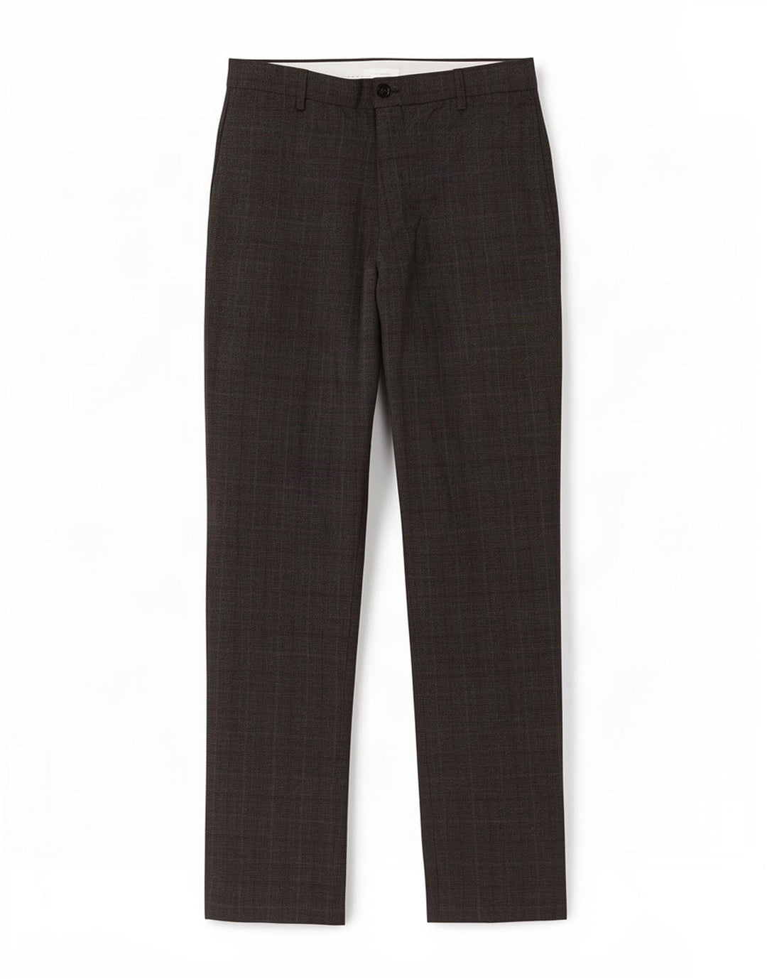 Pantaloni chino da uomo Marks & Spencer W30 L33 Poliestere a quadri marroni