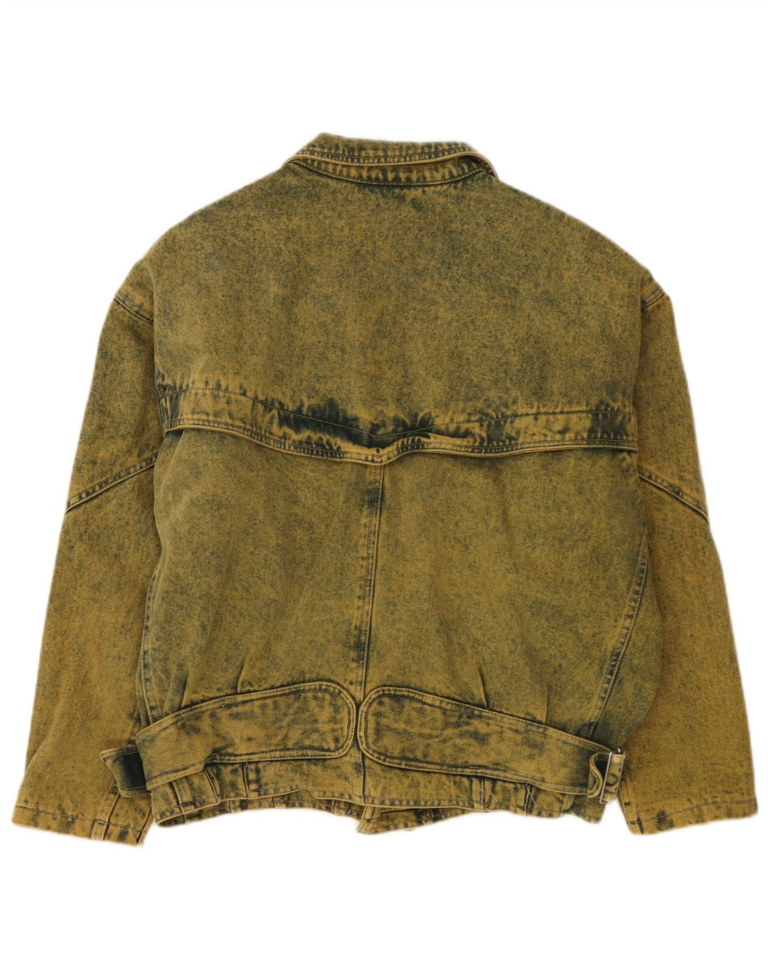 Giacca di jeans vestibilità ampia da uomo Ulfa UK 38 Cotone giallo medio anni '80