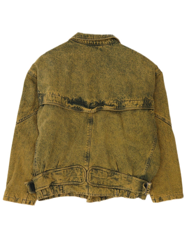 Giacca di jeans vestibilità ampia da uomo Ulfa UK 38 Cotone giallo medio anni '80