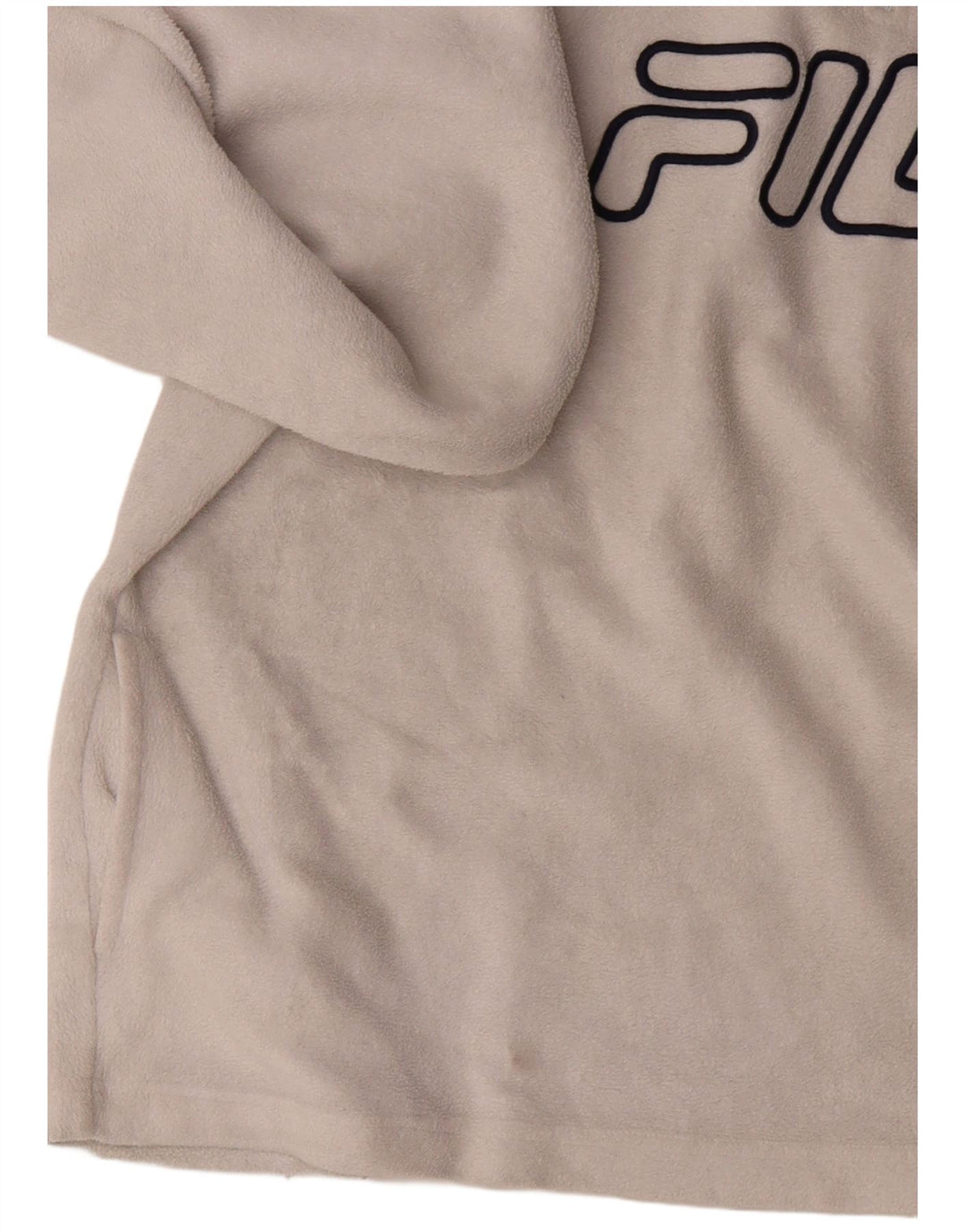 Maglione in pile da uomo Fila con zip grafica e collo 2XL poliestere bianco sporco