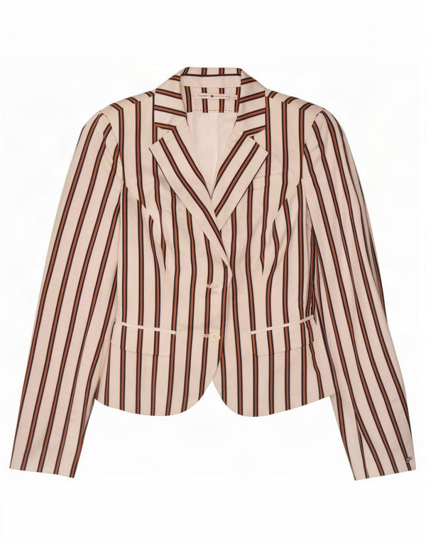 Giacca blazer a 2 bottoni da donna Tommy Hilfiger US 4 Small White Striped